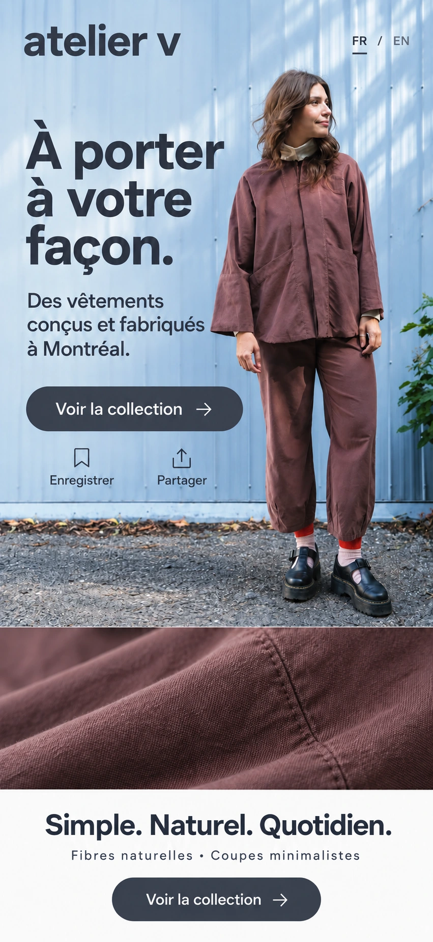 atelier v · À porter à votre façon — Voir la collection