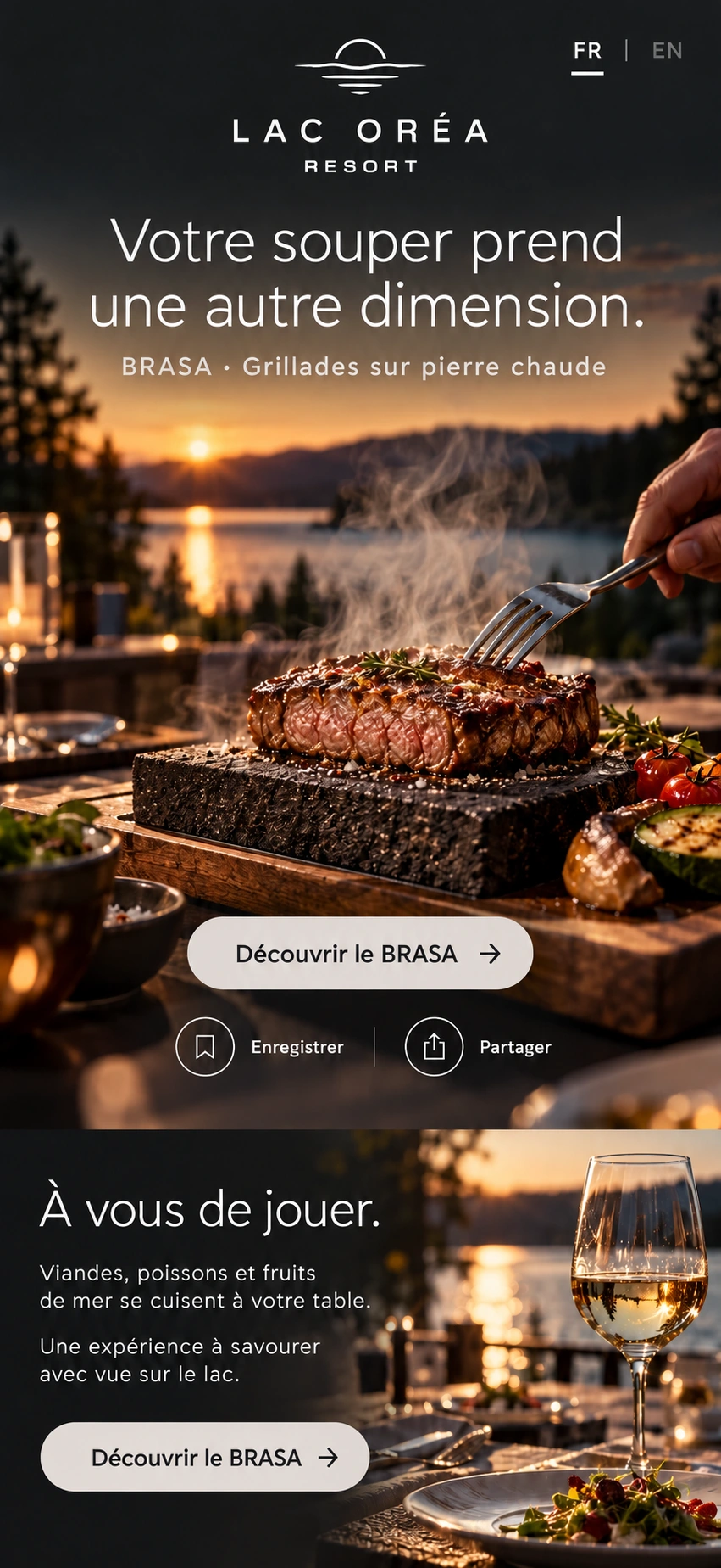 Lac Oréa Resort · L’expérience BRASA — Découvrir le BRASA