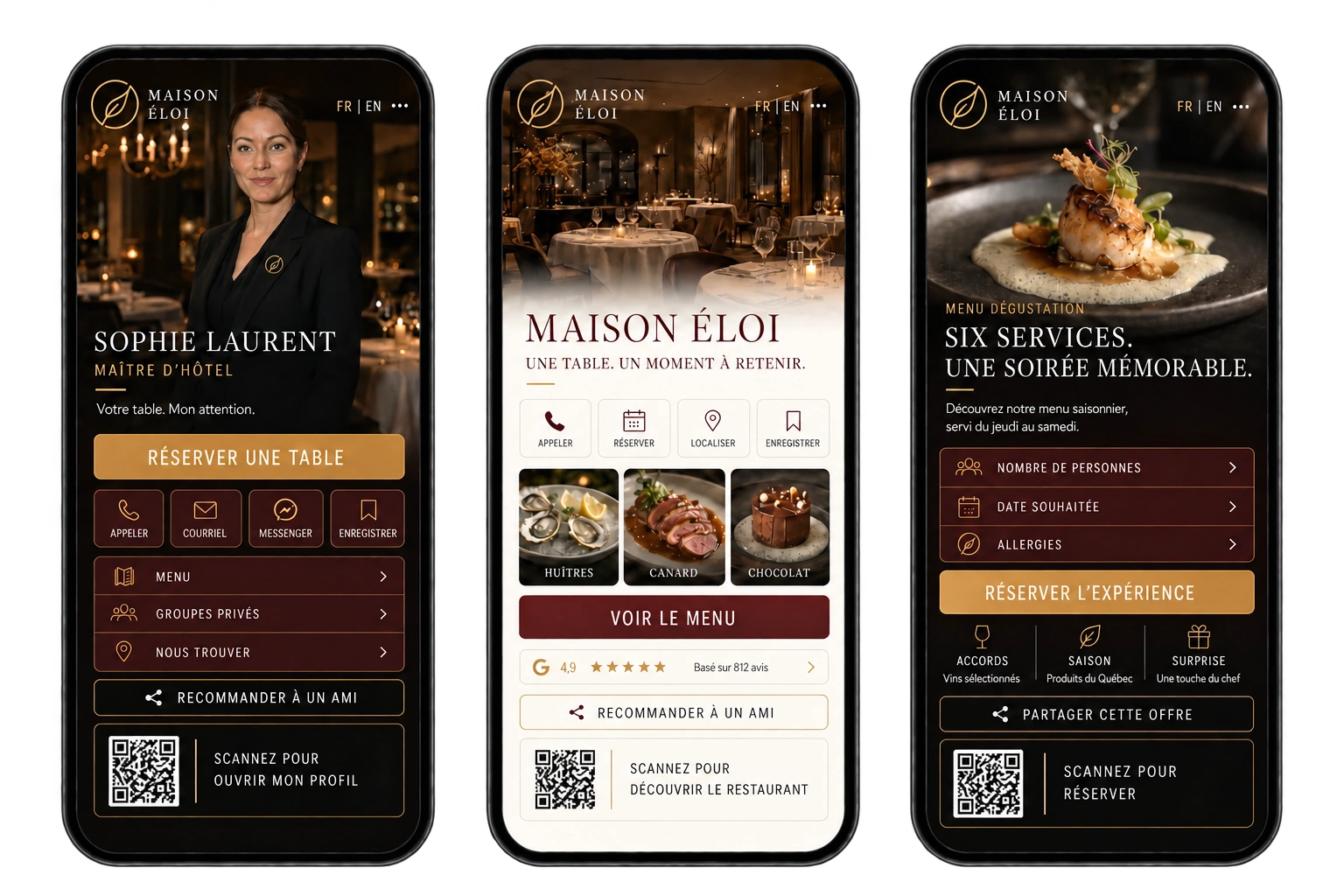 Maison Éloi · Menu dégustation — Mettre une expérience en valeur. Inviter à réserver.