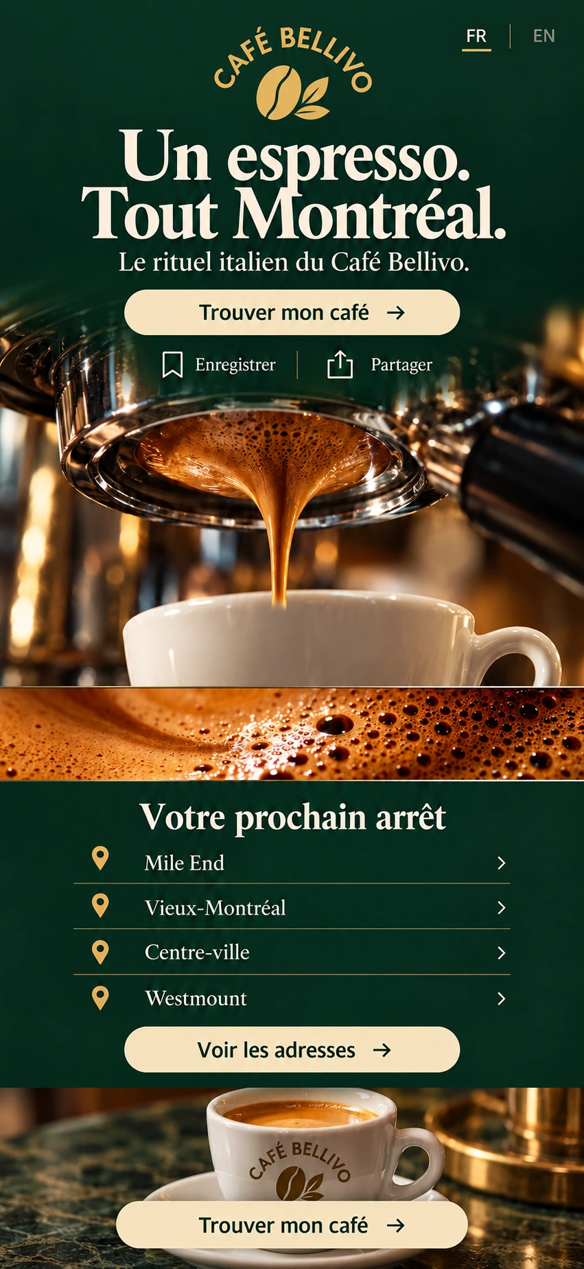 Café Bellivo · Le rituel espresso — Trouver mon café