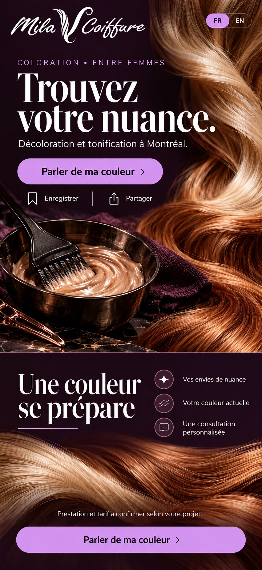 Mila V Coiffure · Trouvez votre nuance — Parler de ma couleur