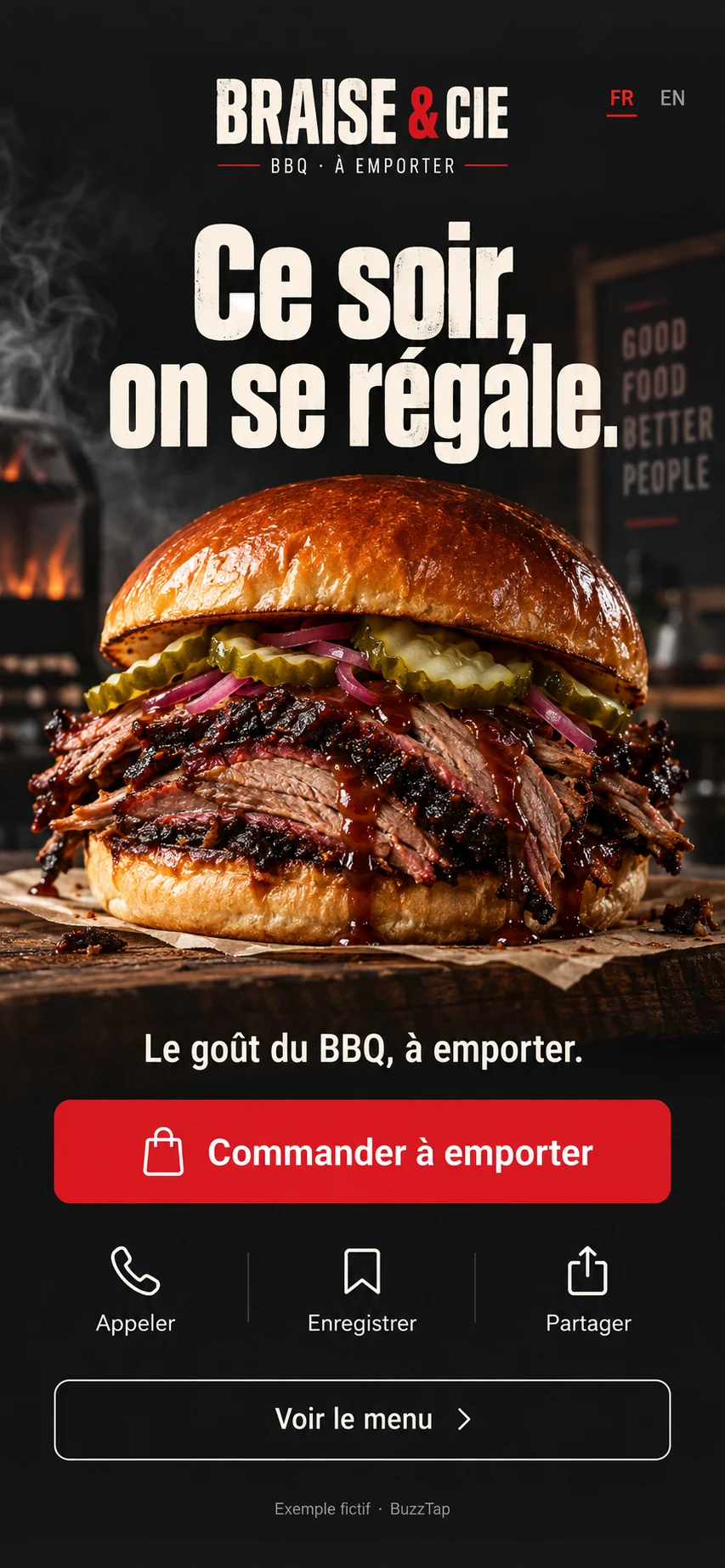 Restaurant — Donner envie. Recevoir une commande.